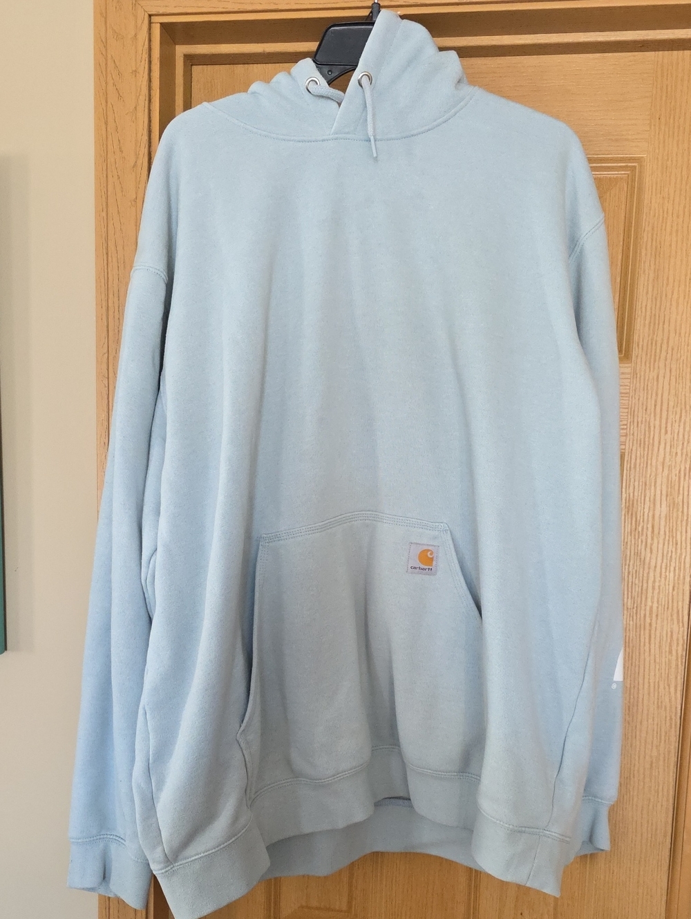 Carhartt Pale Blue Pullover Hoodie with Kangaroo Pocket